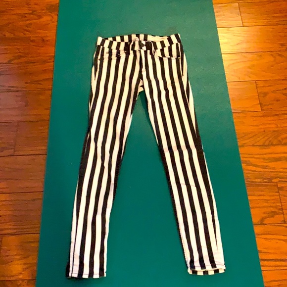 rag & bone Denim - Rag & Bone black and white striped jeans